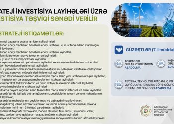 Strateji investisiya layihələri üzrə investisiya təşviqi sənədinin verilməsi davam edir